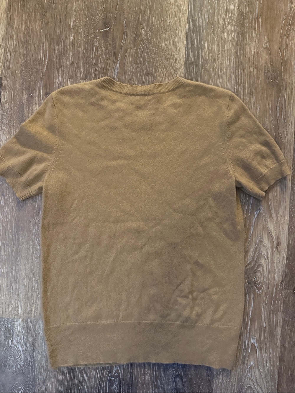 Theory Short Sleeve Knit Top in Camel - Picture 2 of 3